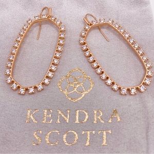 Kendra Scott rose gold Danielle open frame crystal drop earrings with ho…